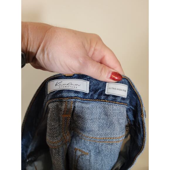 Kancan Signature Women's Ultra High-Rise Shorts Distressed Blue Denim Small - Picture 4 of 5
